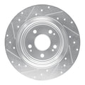 R1 17-20 Acura MDX Rear Right Drilled & Slotted Silver Brake Rotor