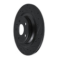 R1 18-25 Volvo XC60 Rear Right Drilled & Slotted Black Brake Rotor