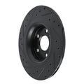 R1 18-25 Volvo XC60 Rear Right Drilled & Slotted Black Brake Rotor
