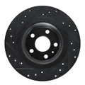 R1 18-25 Volvo XC60 Rear Right Drilled & Slotted Black Brake Rotor