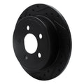 R1 03-07 Jeep Liberty Rear Left Drilled & Slotted Black Brake Rotor