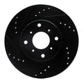 R1 87-90 Acura Legend Front Left Drilled & Slotted Black Brake Rotor