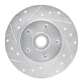 DFC 84-87 Pontiac Fiero Front Left Drilled & Slotted Silver Brake Rotor