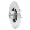 DFC 84-87 Pontiac Fiero Front Left Drilled & Slotted Silver Brake Rotor