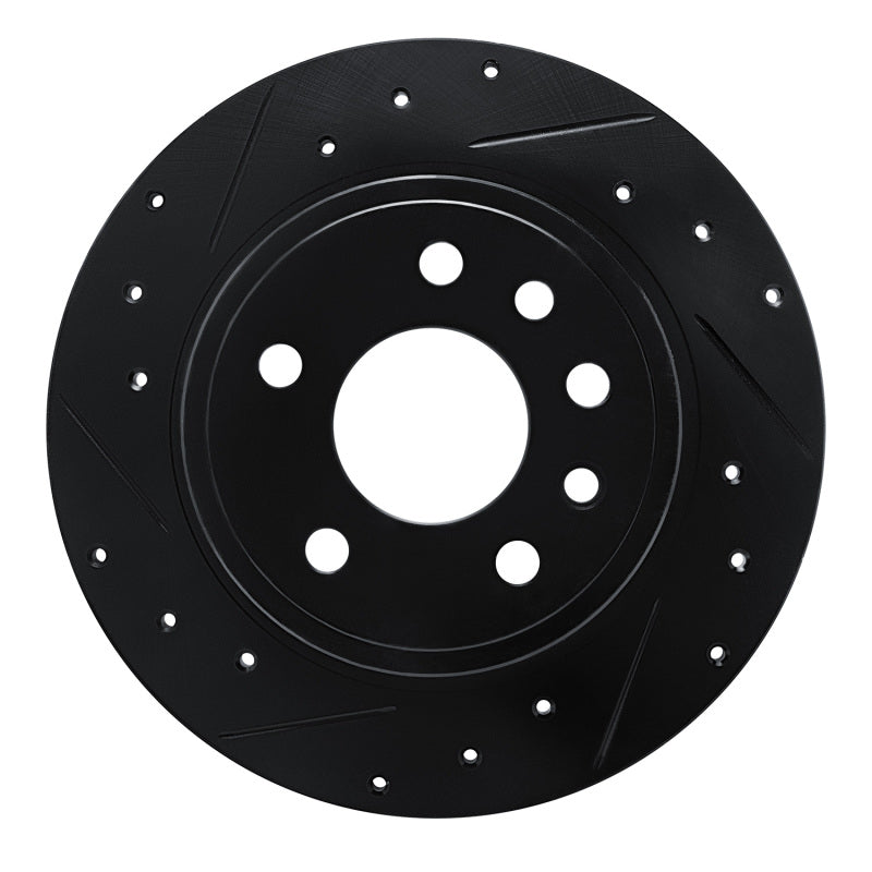 R1 97-01 Cadillac CATERA Rear Left Drilled & Slotted Black Brake Rotor