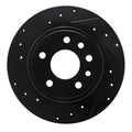 R1 97-01 Cadillac CATERA Rear Left Drilled & Slotted Black Brake Rotor