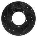 R1 65-76 Porsche 911 Front Left Drilled & Slotted Black Brake Rotor