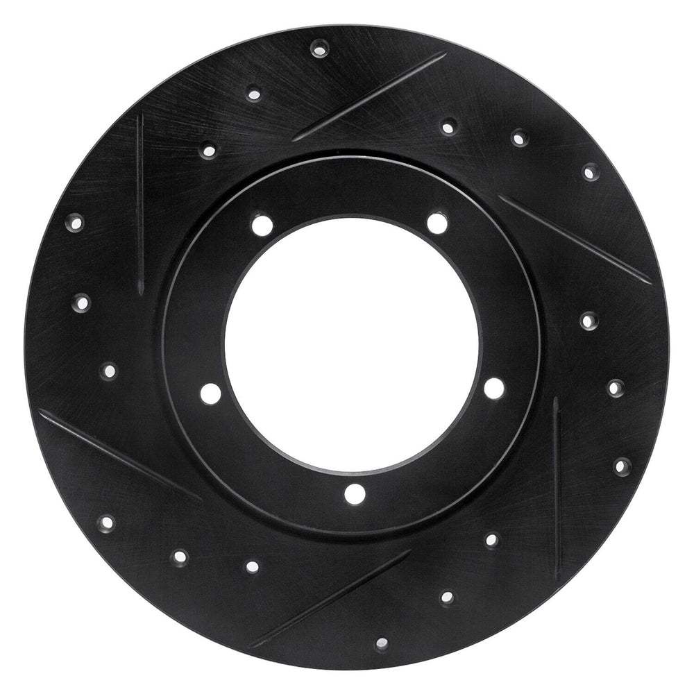 R1 65-76 Porsche 911 Front Left Drilled & Slotted Black Brake Rotor