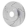 R1 Concepts Brake Rotor Drilled and Slotted Silver Fits Chevrolet Epica