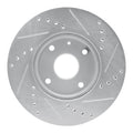 R1 Concepts Brake Rotor Drilled and Slotted Silver Fits Chevrolet Epica