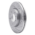R1 Concepts Brake Rotor Drilled and Slotted Silver Fits Kia Sedona