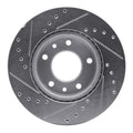 R1 Concepts Brake Rotor Drilled and Slotted Silver Fits Kia Sedona