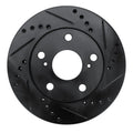 R1 92-01 Toyota Camry Front Right Drilled & Slotted Black Brake Rotor