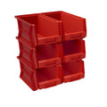 RED BINS 6IN X 7.1IN X 13.2IN (6 PACK)