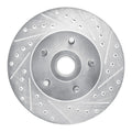 R1 1974-1980 Ford Granada Front Right Drilled & Slotted Silver Brake Rotor