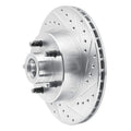 R1 1974-1980 Ford Granada Front Right Drilled & Slotted Silver Brake Rotor