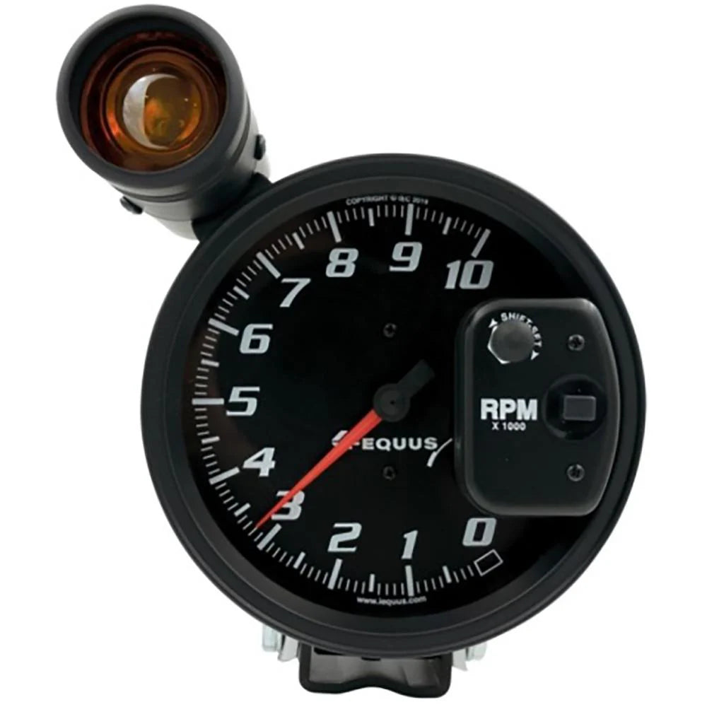 GAUGE TACHOMETER 5IN 10K RPM PEDESTAL W/ EXT. SHIFTLITE SILVER 6000 SERIES