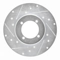 R1 70-73 Nissan 240Z Front Left Drilled & Slotted Silver Brake Rotor