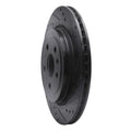 R1 08-14 Cadillac CTS Rear Right Drilled & Slotted Black Brake Rotor