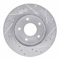 R1 78-81 Pontiac Firebird Rear Left Drilled & Slotted Silver Brake Rotor