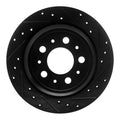 R1 99-00 Volvo V70 Rear Right Drilled & Slotted Black Brake Rotor