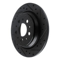R1 99-00 Volvo V70 Rear Right Drilled & Slotted Black Brake Rotor
