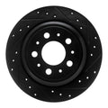 R1 99-00 Volvo V70 Rear Right Drilled & Slotted Black Brake Rotor
