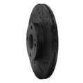 R1 01-05 Mazda Miata Front Right Drilled & Slotted Black Brake Rotor