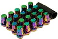 Muteki SR35 16 4 Closed Ended Neo Chrome Lug Nuts 35mm 12x1.50 Universal