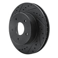 R1 63-82 Chevrolet Corvette Front Left Drilled & Slotted Black Brake Rotor