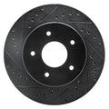 R1 63-82 Chevrolet Corvette Front Left Drilled & Slotted Black Brake Rotor