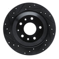 R1 13-25 Mazda CX-5 Rear Left Drilled & Slotted Black Brake Rotor