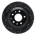 R1 13-25 Mazda CX-5 Rear Left Drilled & Slotted Black Brake Rotor