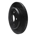 R1 11-25 Dodge Durango Rear Left Drilled & Slotted Black Brake Rotor