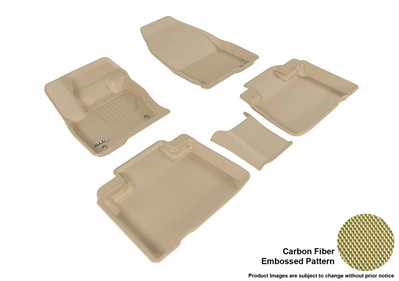 3D MAXpider 2015-2020 Ford Edge Kagu 1st & 2nd Row Floormats - Tan