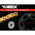 Vortex Racing V3 2.0 Chain and Sprocket Kit 2910-17,526S-42,G525RX3-110- Gold