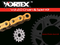 Vortex Racing V3 2.0 Chain and Sprocket Kit 3270-15,526AK-45,G520RX3-112- Gold