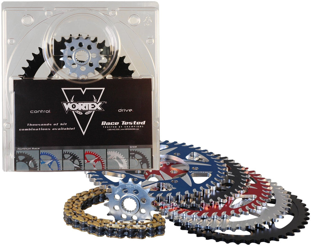 Vortex Racing V3 2.0 Chain and Sprocket Kit 3288-14,452AK-43,520RX3-110- Black