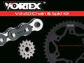 Vortex Racing V3 2.0 Chain and Sprocket Kit 3283-14,452AK-43,520RX3-114- Black