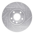 R1 Concepts Brake Rotor Drilled and Slotted Silver Fits Volkswagen EuroVan