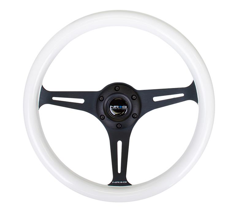 Classic Wood Grain Wheel 350mm 3 Black spokes- Glow-in-the-dark PURPLE Color