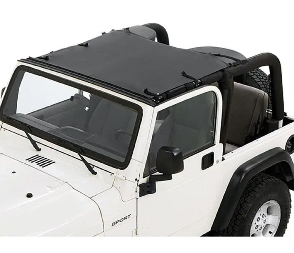 ~(5 lbs. 29X5X5)~ Sun Bikini Top Black Diamond Jeep 97-06 Wrangler; Targa style