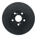 R1 94-99 Toyota Celica Front Right Slotted Black Brake Rotor