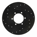 R1 78-82 Nissan 720 DATSUN Front Left Drilled & Slotted Black Brake Rotor