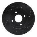 R1 1995-2004 Ford CONTOUR Front Left Drilled & Slotted Black Brake Rotor