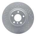 R1 Concepts Hi-Carbon Alloy GEOMET Coated Rotor - Dimpled and Slotted Fits BMW 118i