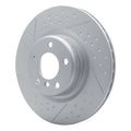 R1 Concepts Hi-Carbon Alloy GEOMET Coated Rotor - Dimpled and Slotted Fits BMW 118i