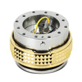 NRG Quick Release Kit - Pyramid Edition - Gunmetal Body / Chrome Gold Pyramid Ring