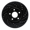 R1 04-19 Ford C-MAX Front Right Drilled & Slotted Black Brake Rotor