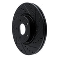 R1 04-19 Ford C-MAX Front Right Drilled & Slotted Black Brake Rotor